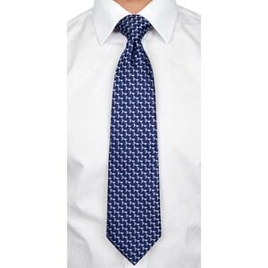 Haines & Bonner London Silk Tie Blue Geometric 3D Cube Pink Lining Handmade EUC